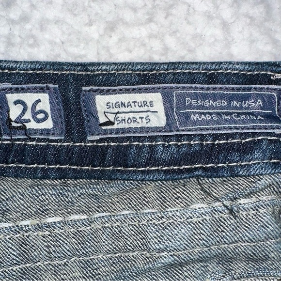 MISS ME signature low rise jean shorts cutoff denim embellished distressed 26 - Picture 10 of 15